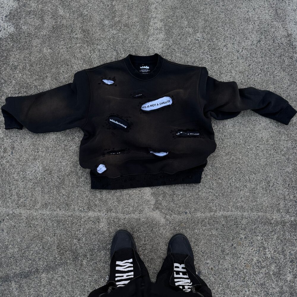 Distressed “This Is Not A Sweater” Sweater